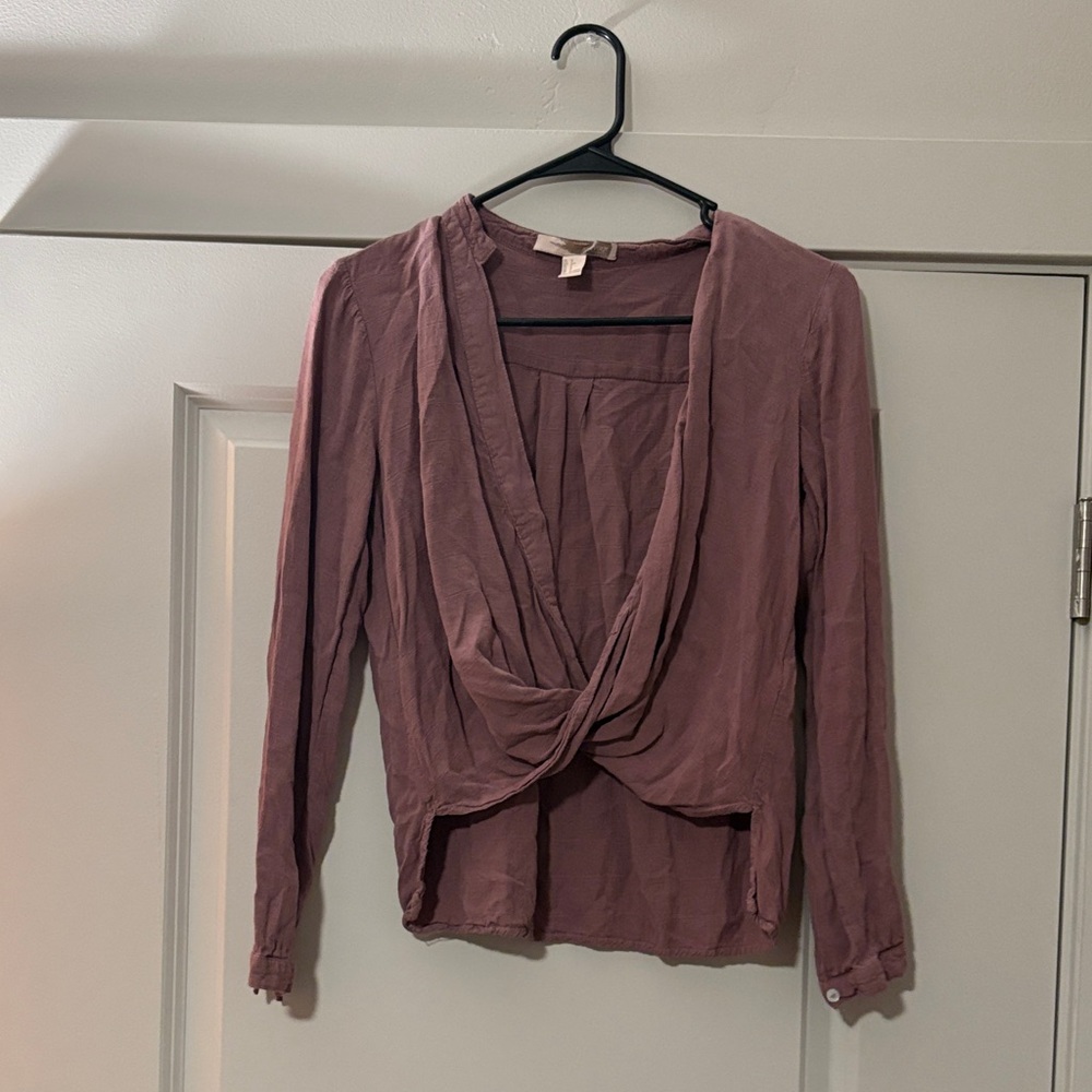 Forever 21 Dusty Rose Drape Blouse